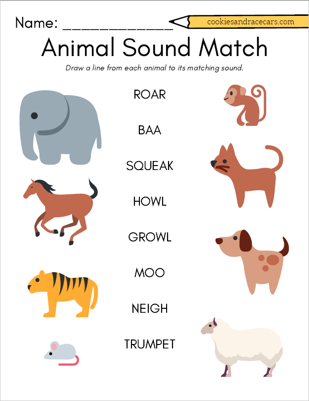 Animals Sound Worksheets Enhancing Early Learning